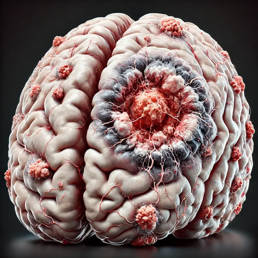A human brain affected by glioblastoma